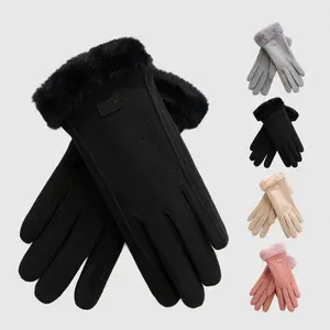 1pair Women's Thermal Lined Cycling Gloves, Winter Warmth Riding Gloves Halloween Accessories Winter Gloves