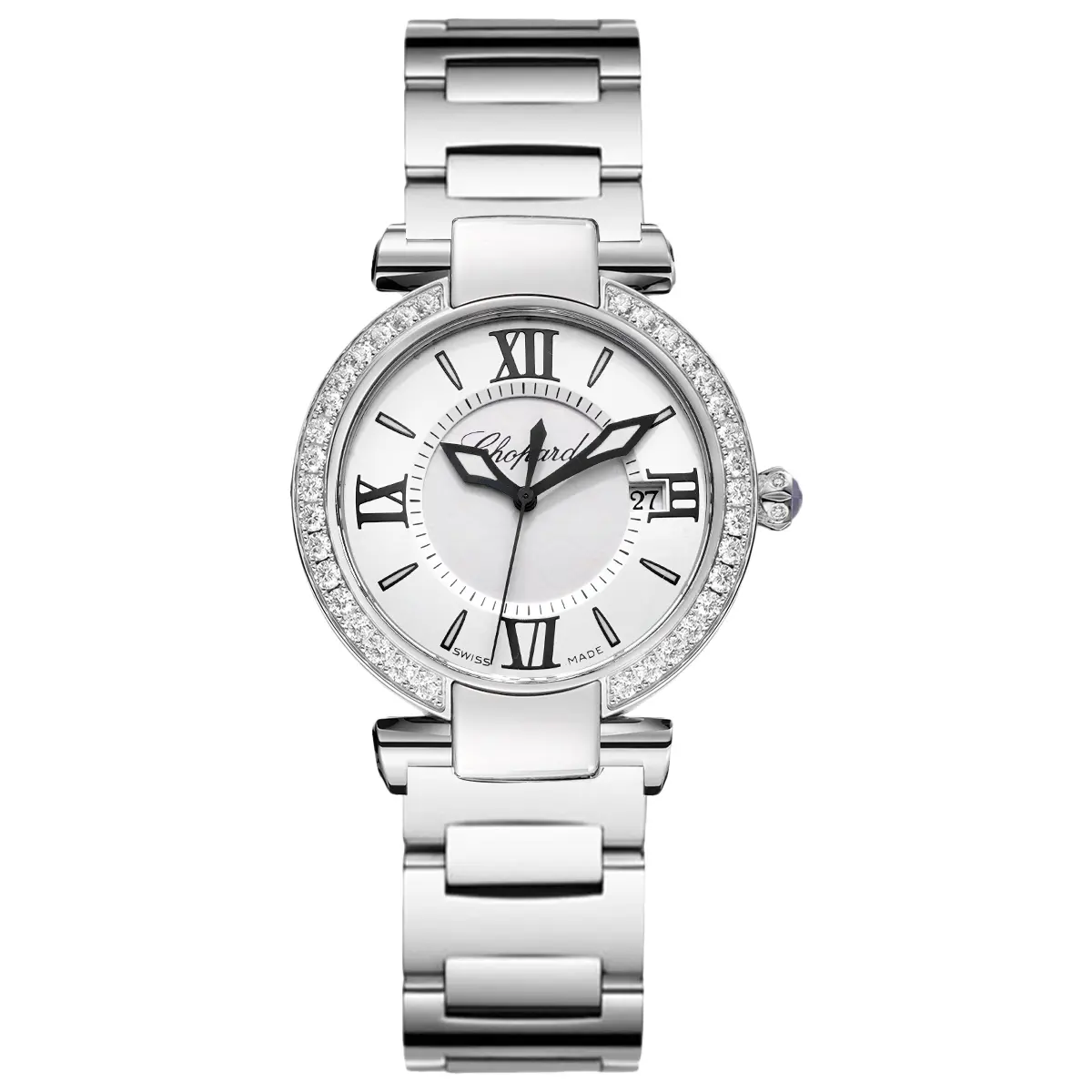 Chopard Imperiale 388532-3004 36mm Quartz White Dial Stainless Steel Factory Diamond Ladies Watch WHT031107