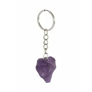 New Moon Beginnings Dark Amethyst Crystal Keychain - Elegant Design with Dark Amethyst Accents