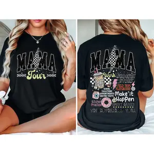 Cotton Double-Sided Mom Tour Tee, Best Mom Ever Slogan, Perfect Mother’s Day Gift for Busy Moms. # Motherhood MomLife GIFT