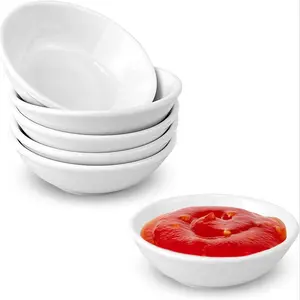 6 Pcs Ceramic Seasoning Dishes Set, Dinnerware Sets, Sushi Dipping Bowls & Vinegar Spice Sauces, Mini Serving Appetizer Plates for Kitchen Dining