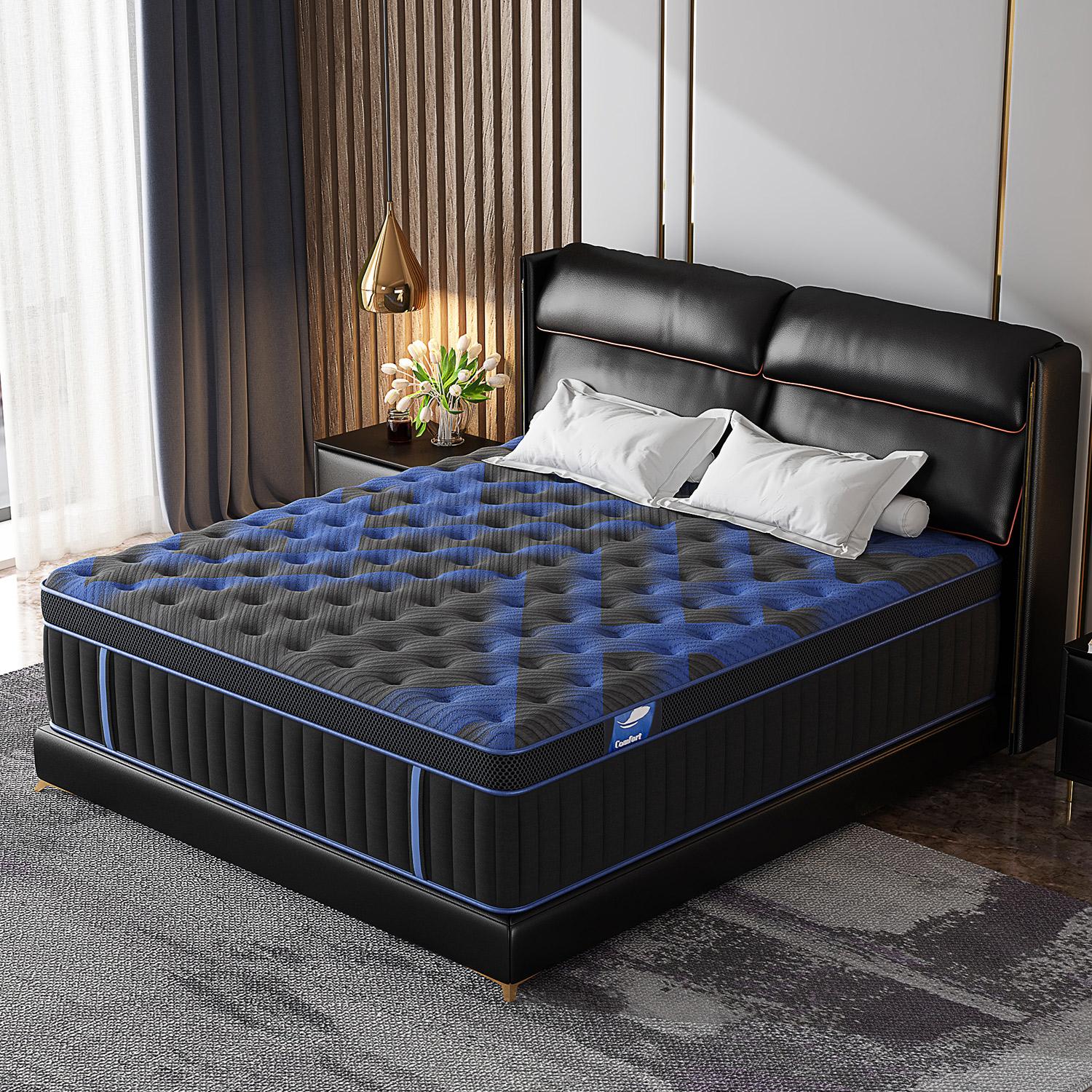 12/14-Inch Twin Full Queen King Memory Mattress with Independent Springs, Provides Pressure Relief, Motion Isolation and Edges Support, Medium Firmness, Breathable , 100 Trials, Spring Mattress in a box ,Gel infuse memory foam