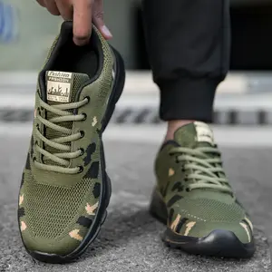 Camouflage green sneakers men's outdoor training running shoes lightweight soft sole comfortable men's casual shoes large size fitness travel versatile men's shoes Footwear