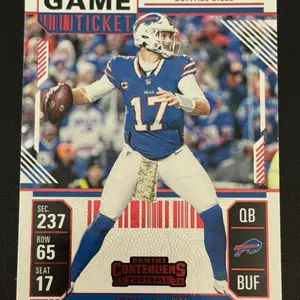 FOOTBALL - 2024 Panini Contenders Football - Game Ticket Red #11 Josh Allen - Buffalo Bills sports  cards