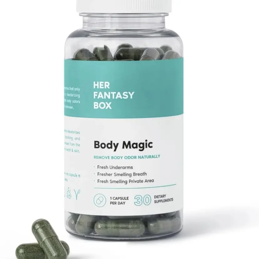 Vegan Body Magic Chlorophyll Vitamin Capsules - Healthcare Supplement for Detox, Digestion, Gut Health, Skin Support, Natural Energy Boost, Oily Skin, 30 Count