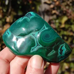 3.5in 174g Large Malachite Chrysocolla Crystal Free Form Palm Stone, Congo mca4