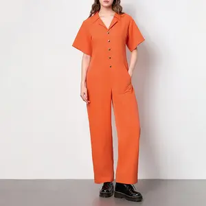 Adult Inmate Costume - Striped Prisoner Jumpsuit with Button Closure for Halloween & Cosplay