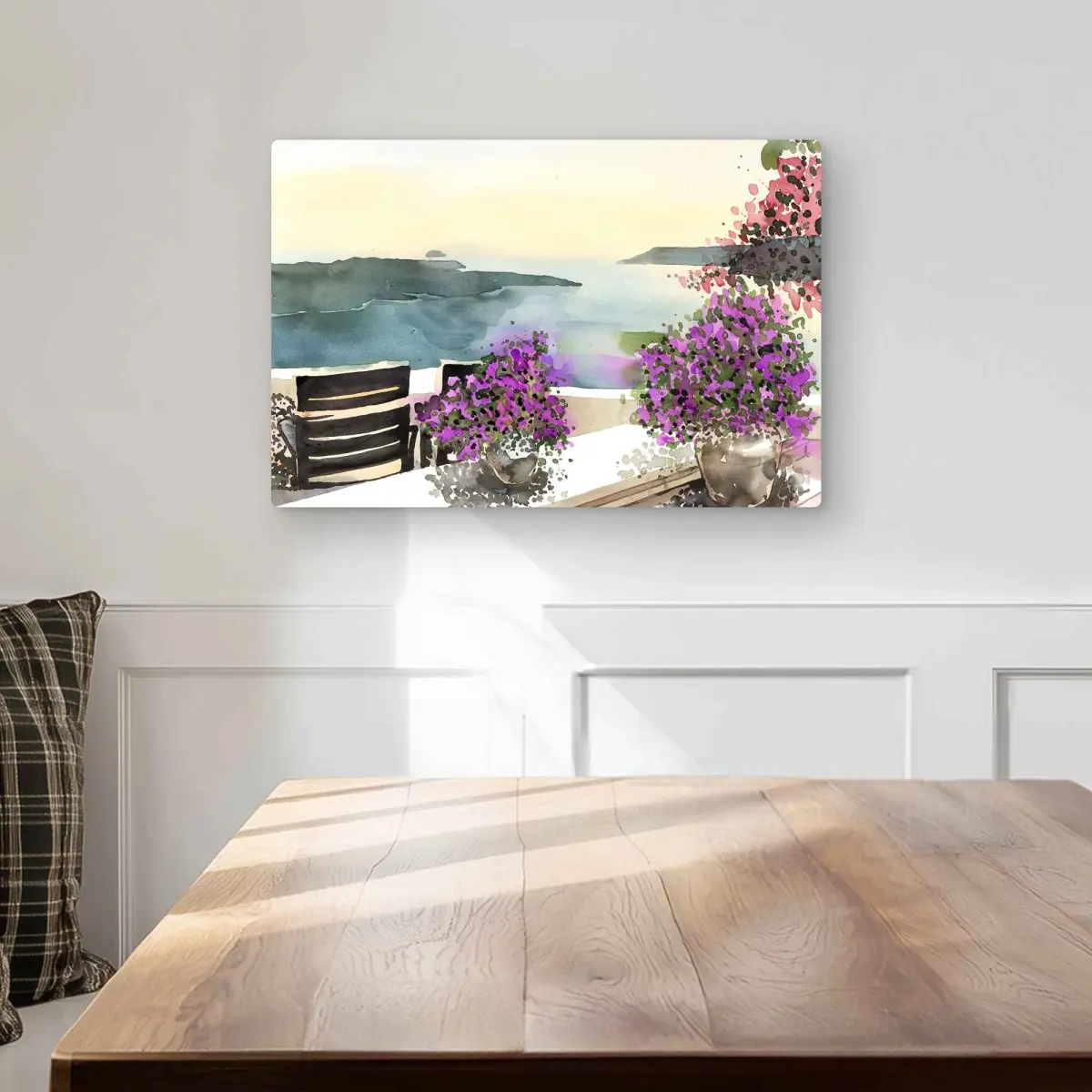 Begin Home Decor C1MP1218L6OB7S 12 x 18 in. Mediterranean Sea View - Blue Coastal Metal Print Wall Art for Decor