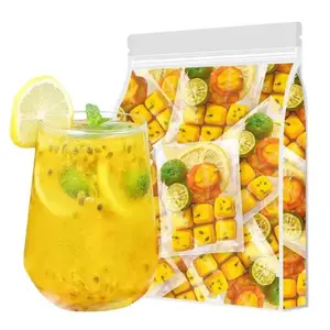 Natural Cold Brew Tea -Kumquat Lemon Passion Fruit Tea -Green Tangerine Fruit Tea Bags 200g(7.05 oz.)-Perfect for Office & OutdoorEnjoyment Passion Fruit Kumquat Tea Mix Beverage Cooler Loaded Tea