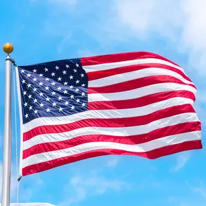 American Flag for Outside 3X5 FT, US Flag Double Stitching Reinforcing grommets with Embroidered Stars, American Flags Outdoor Heavy Duty Purely Handcrafted Fade Resistance