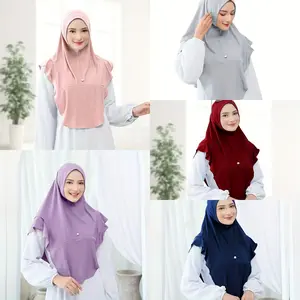 New Islamic fashion breathable Hijab, suitable for Eid Ramadan headscarf, loose and elegant, elastic and comfortable, adjustable fit scarf headscarf, lightweight and breathable, suitable for casual outings in all seasons Hijab