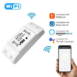 Tuya Smart WiFi Circuit Breaker 10A Mini Light Switch DIY Universal Home Wireless Remote Control Compatible with Alexa, Google Home, and TUYA App for Voice and Remote Control
