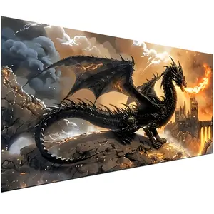 Large Size Dragon Diamond Painting Kits for Adults, DIY 5D Diamond Art Kits for beginner,Full Round Drill Diamond Dots,Paintings with Diamonds,Mosiac Gem Art and Crafts,Home Decor 31.5x15.7inch