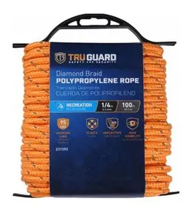 Mibro 231592 0.25 in. x 100 ft. Tru Gaurd Refl Rope, Orange