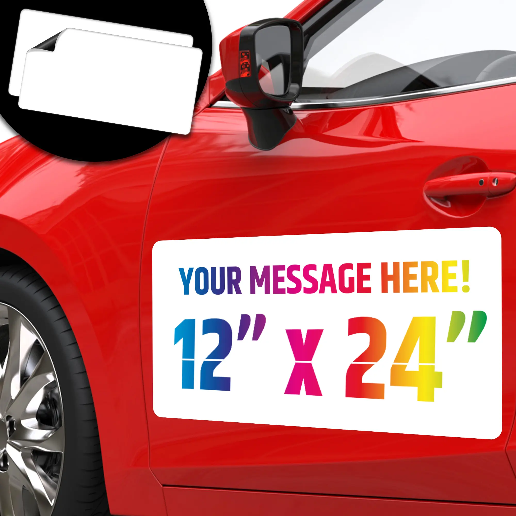 Large Blank Magnetic Car Signs (2 Pack) - Will Not Fly Off Your Vehicle/Truck Door (Upgraded Magnets) - Customize The Magnetic Sheets to Advertise Your Business | Flexible & Lays Flat | 24” X 12”