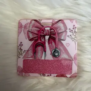 Stethoscope with bow badge buddy
