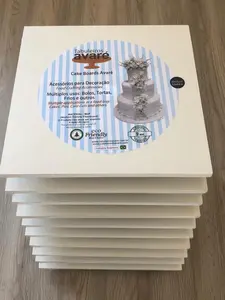 White MDF Square 9mm Thickness Cake Boards Footed 55 CM X 55 CM 21,7 X 21,7 INCHES for Decorating Cakes Tortas and More