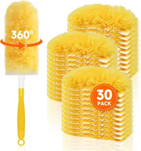 30 Count Duster Refills for Swiffer Duster with 1 Handle Dusters for Cleaning Disposable Duster Refill Multi Surface 360 Duster Cleaner Kit for Ceiling Fan, Blind, Furniture