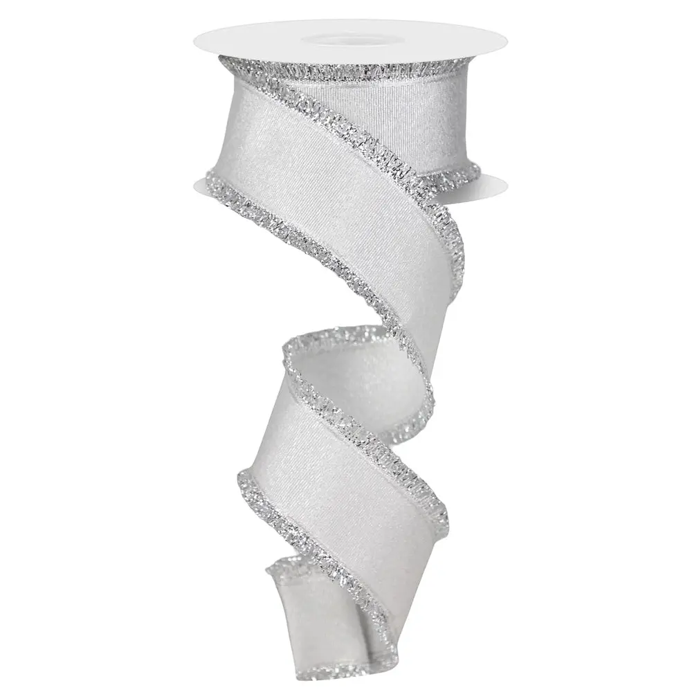 Dark Silver Grosgrain Fuzzy Edge Ribbon, 1.5" X 10YD