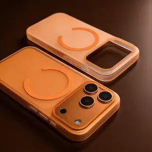 Luxury Translucent Matte Magnetic Wireless Charging Phone Case for iPhone 11 12 13 14 15 16 17 Pro Max Plus Air Hard PC Backboard Shockproof Armor Clear Cover