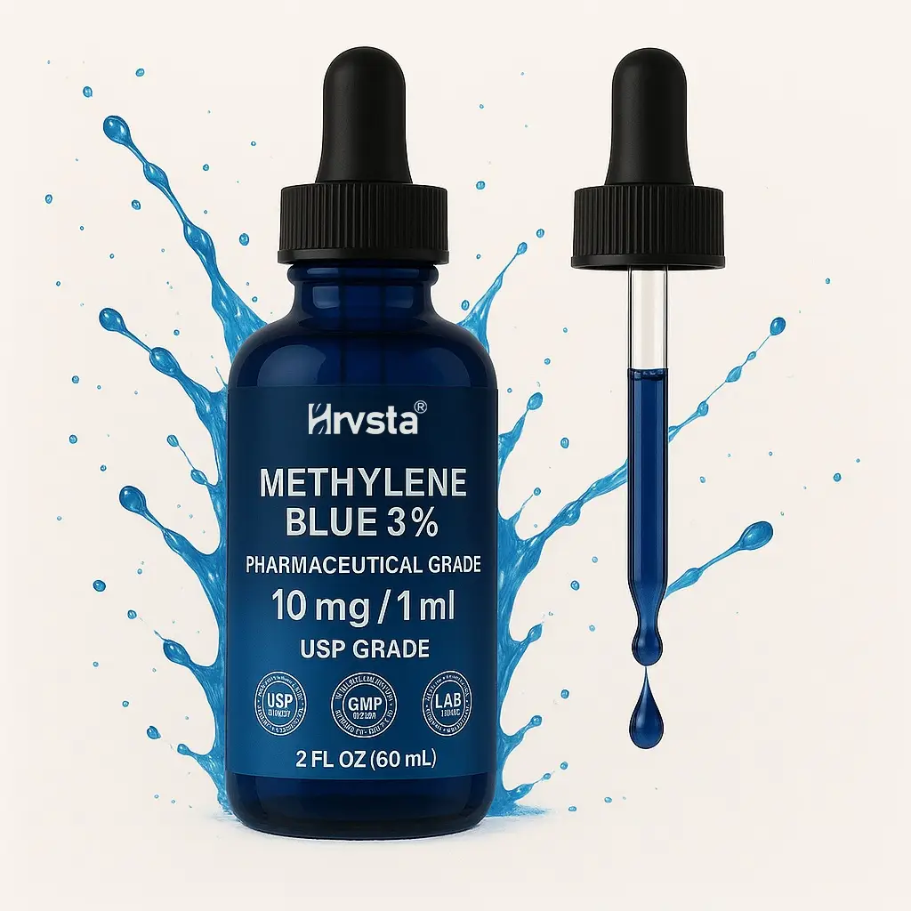 Methylene Blue Pharmaceutical Grade - Methylene Blue 1% - Liquid Drops Aqueous Solution 10 mg / 1 ml - Third Party Tested - Formaldehyde & Alcohol-Fre