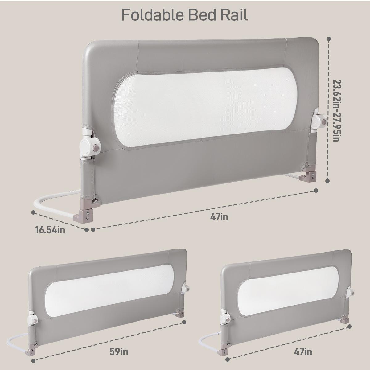 Bed Rail for Toddlers, CAVEEN 47" Toddler Bed Rails, Baby Bed Rail Guard, for Twin, Full, Queen, King Bunk Size Bed Swing Down Bedrail Extral Tall Child Safety Side Railing Guards for Kids, Valentine's Day