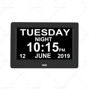 7  LED Large Digital Day Clock Calendar Dementia Date Week Month Year Time Wall