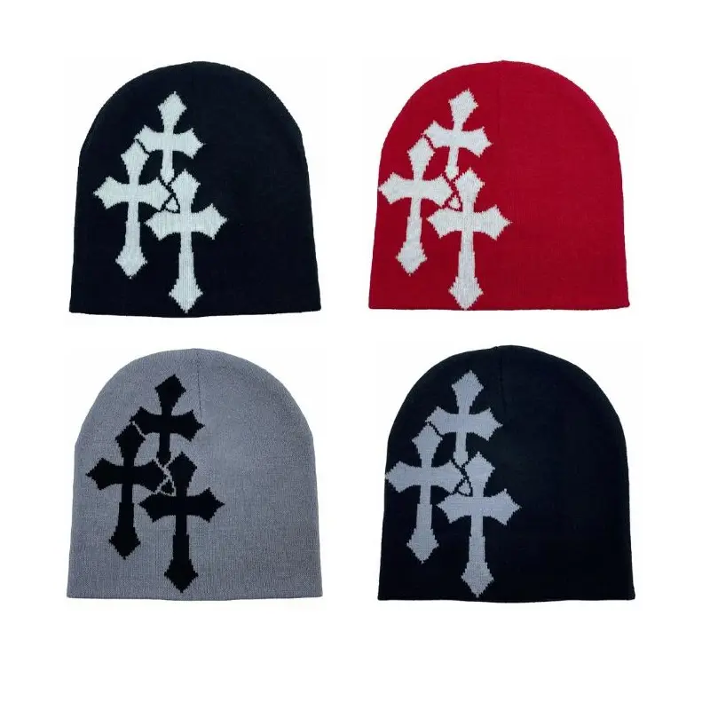 Unisex Jacquard Beanie Hat - Stylish Letter Print, Versatile Unisex Fit, Hip Hop Street Style, Lightweight Knit Skull Cap, All-Season Comfort, Machine Washable for Spring & Summer Outdoor Activities, Streetwear, Casual, Clothes, Acrylic, Skullcap, Daily
