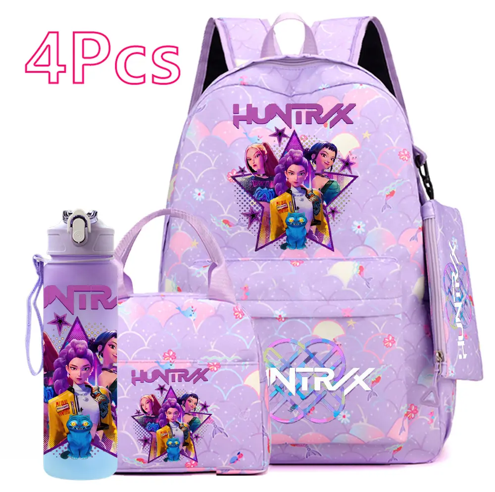 4PCS Kids School Backpack Set – Large Capacity Backpack with Lunch Bag, Pencil Case & Crossbody Bag for Boys & Girls, Lightweight Bookbag for School & Travel