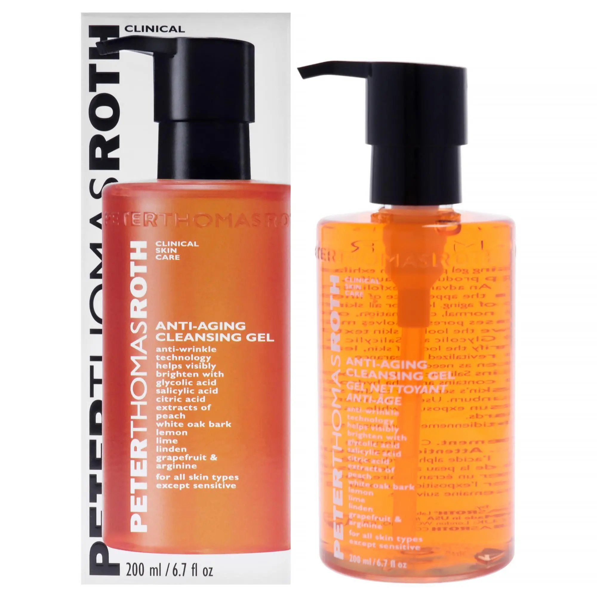 Peter Thomas Roth Unisex Formula Anti-Aging Facial Cleansing Gel, 6.7 oz Daily Cleanser Bottle for Adults