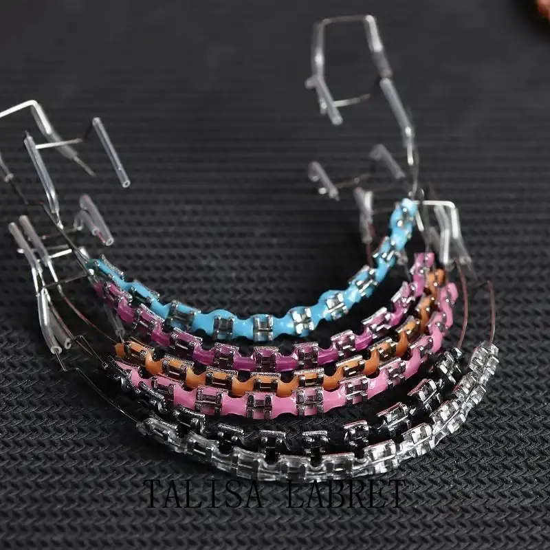Temporary Braces 2-Piece Set Fashion Zipper Decoration Teeth, with Novel Upper and Lower Jaw Hooks, Colorful Plastic Orthodontic Accessories OralTALISA