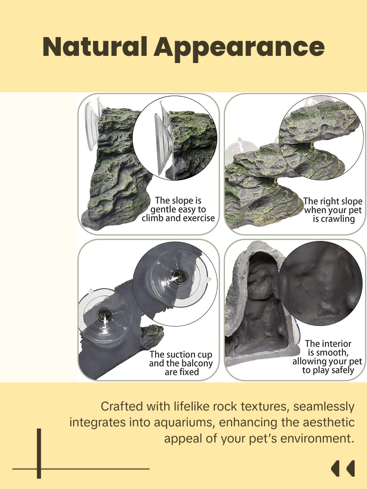 Turtle Basking Platform Reptile Climbing Shale Resin Step Ledge Stone Aquarium Ornament Rock Landscaping Decoration with Suction Cups for Frogs Newts Amphibians Lizard (Medium:8.2”Lx3.3”Wx3.1”H) Turtle Basking Platform Reptile Climbing Shale Resin Step Ledge Stone Aquarium Ornament Rock Landscaping Decoration with Suction Cups for Frogs Newts Amphibians Lizard (Medium:8.2”Lx3.3”Wx3.1”H)
