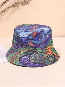 Unisex Tie-Dye Pattern Bucket Hat, Casual Reversible Sun Hat for Men & Women, Fashion Accessories for Outdoor Activities