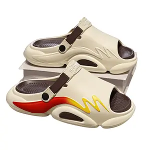 Chunky Platform Slides for Women Men, Y2K Gradient Slip-On Sandals, Adjustable Strap Cushioned EVA Shoes for Beach, Pool & Streetwear