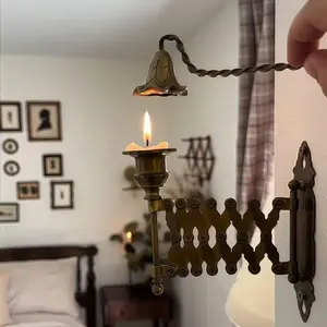 Vintage Expandable Cone Candle Holder, Antique Wall-Mounted Piano Candlestick Light for Living Room, Bedroom and Fireplace Decor