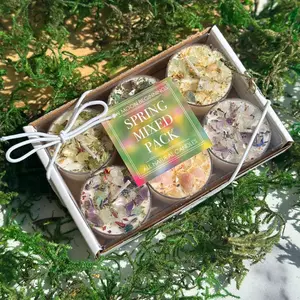 Spring Tealight Candles - Mixed Pack of Six Tealight Soy Candles