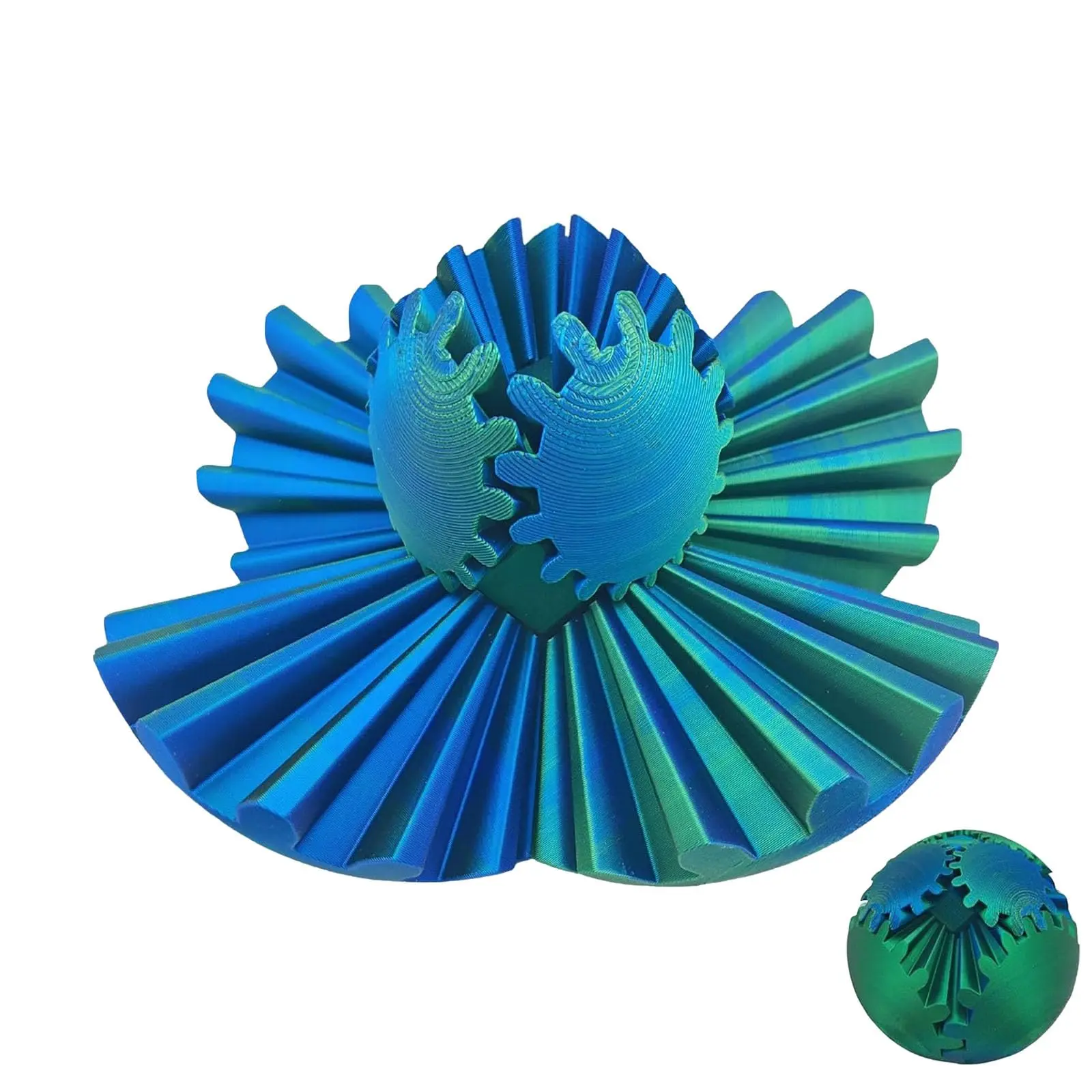 3D Printed Gear Spin Ball，Fidget Spinner Stress Sphere，Montessori Sensory Gear Cube Ball for Adults Kids Stress Anxiety Relaxing Autistic Desk Toy