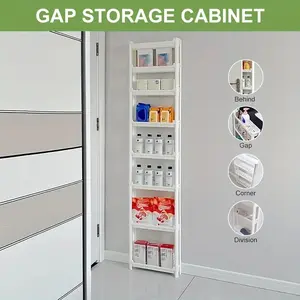 ULTRA-THIN Behind Door Storage Rack - 8-Tier Space Saver for Bathroom & Kitchen! No Drilling, Fits Narrow Gaps, Plastic  (Small Space Essential!) Organiser shoe rack organizer shoe rack organizer