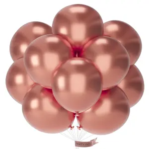 PartyWoo Rose Gold Balloons 20pcs 18 Inch Metallic Chrome Rose Gold Balloons for Wedding Anniversary Sweet 16 Baby Shower Bridal Shower Bridgerton Floral Birthday Party Decorations Rose Gold-G107