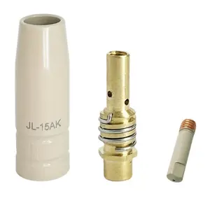 3 Piece MIG Weld Gun Nozzle Kit MB-15AK, New Coated Protection Nozzles 0.8/1.0/1.2mm, Compatible with MIG MAG Welding, Durable Nozzle Holder