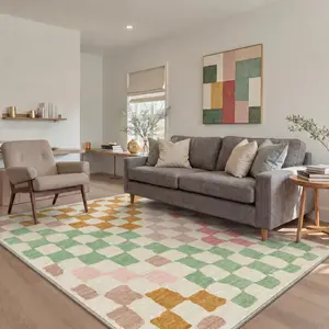【Deals For You Days】GENIMO Floor Rug – Soft, Non-Slip, Pet Friendly, Machine Washable Home Carpet, Ideal Area Rug for Living Room, Bedroom, Kitchen ,ARC2677-ECHO