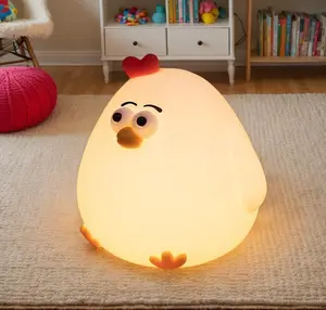 Cute Aesthetic Bedside Lamp  | Cute Silicone Light with Adjustable Brightness & Touch Control