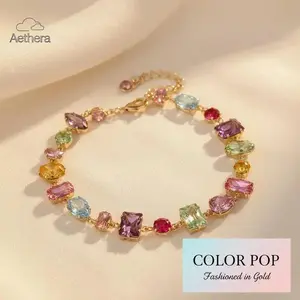 Dopamine Candy Bracelet for Women 18K Gold Plated Mood Boosting Jewelry Y2K Energy Beaded Bracelet Thoughtful Gift for Girlfriend BFF Her Jewelry For Valentine’s Day gift.
