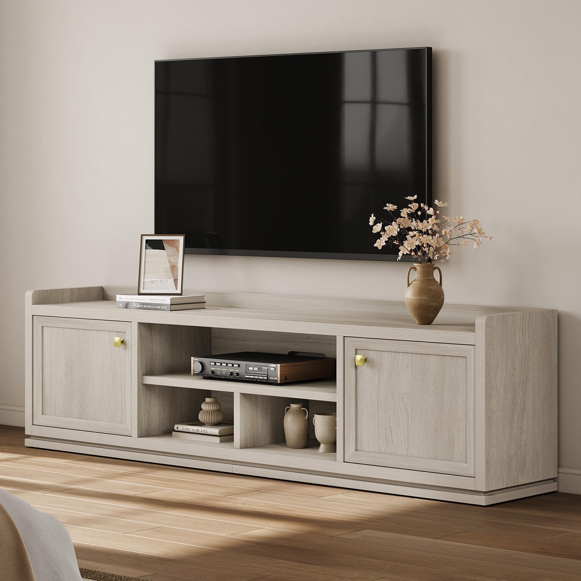 SICOTAS TV Stand Entertainment Center - 67" TV Console for Living Room Modern TV Stand for Bedroom, Media Console with Shelf and Cabinet, Entertainment Stand for TVs up to 65 75 Inch SICOTAS TV Stand Entertainment Center - 67" TV Console for Living Room Modern TV Stand for Bedroom, Media Console with Shelf and Cabinet, Entertainment Stand for TVs up to 65 75 Inch