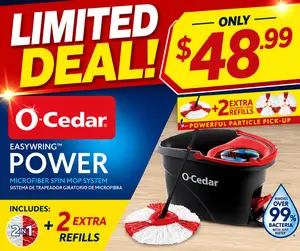 LIMITED DEAL: O-Cedar EasyWring Power Spin Mop System + 2 Extra Mop Head Refills (3 Ct.)