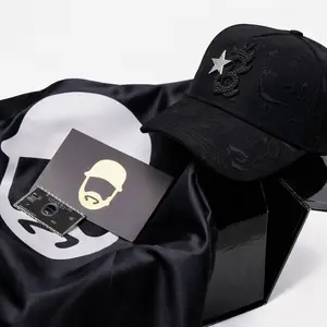 Barbas Hats B Star Black Cap with Gold Star & Rhinestone Detail - Structured Fit High Precision Embroidery Unisex Fashion Limited Edition