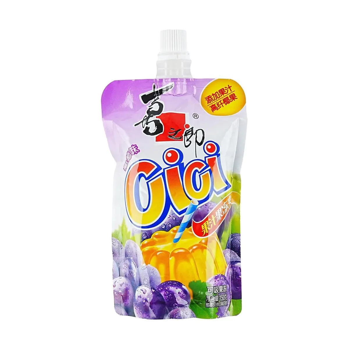 STRONGFOOD CICI Grape Juice Jelly Drink - Fun & Refreshing Snack, 150g