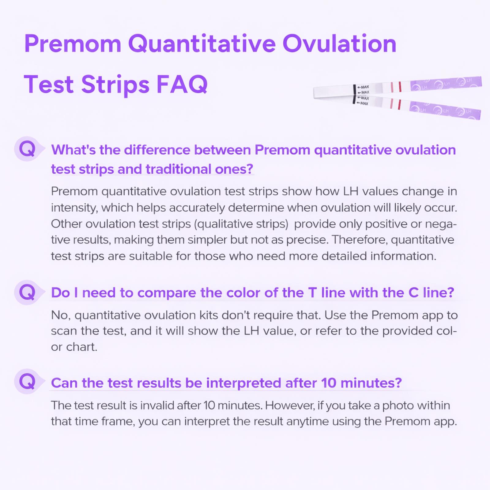 Premom Quantitative Ovulation Predictor Combo Kit：40 Ovulation + 10 Pregnancy Test Strips - with Smart Digital Ovulation Reader APP - 40LH+10HCG Test