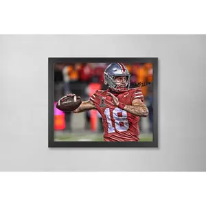 Will Howard Ohio State Buckeyes Poster Art Autographed Ncaa 4X6, 5X7, 8X10, 9X12, 11X14, 16X20, 18X24, 24X36 Personalized Birthday