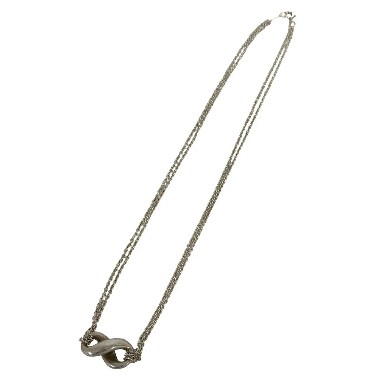 Pre-owned Tiffany & Co. Sterling Silver 925 (Ag925) Small Leather Goods Tiffany&Co. Infinity Silver Necklace